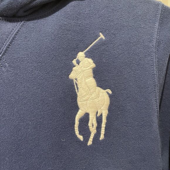 Polo Ralph Lauren Boys Hooded Sweatshirt Blue Size Medium 10/12 - Picture 2 of 4